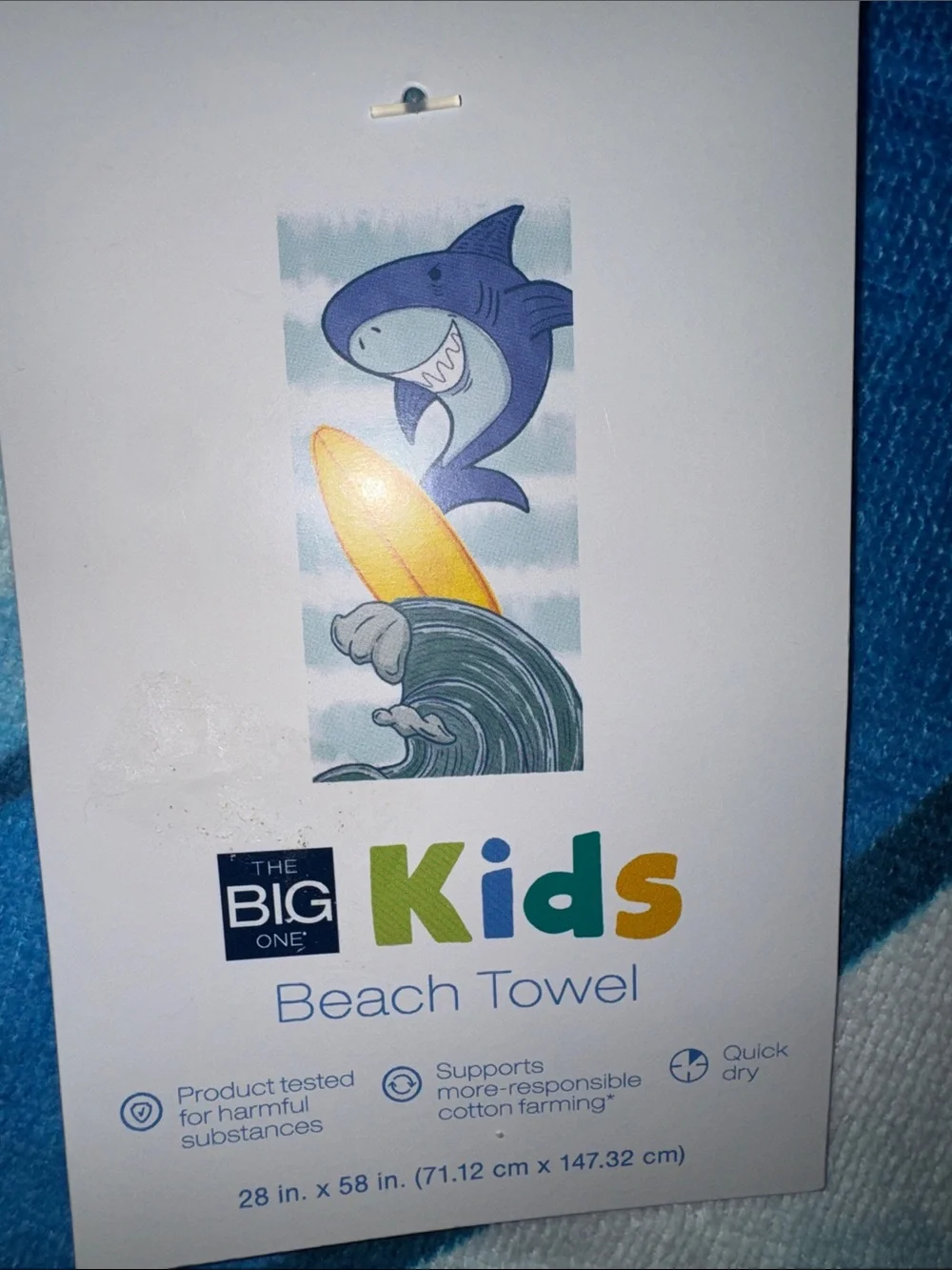 The Big One - Kids Shark Beach Towel NWT #1